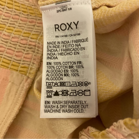 NWT Roxy Medium Handmade Life Yellow Pink Striped Shorts - Picture 7 of 14
